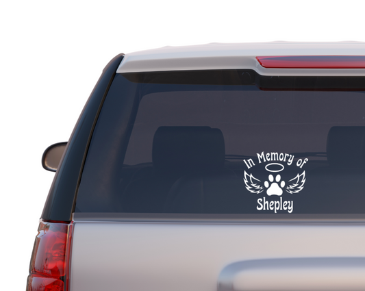 In Memory of Deceased Pet - Personalized Decal