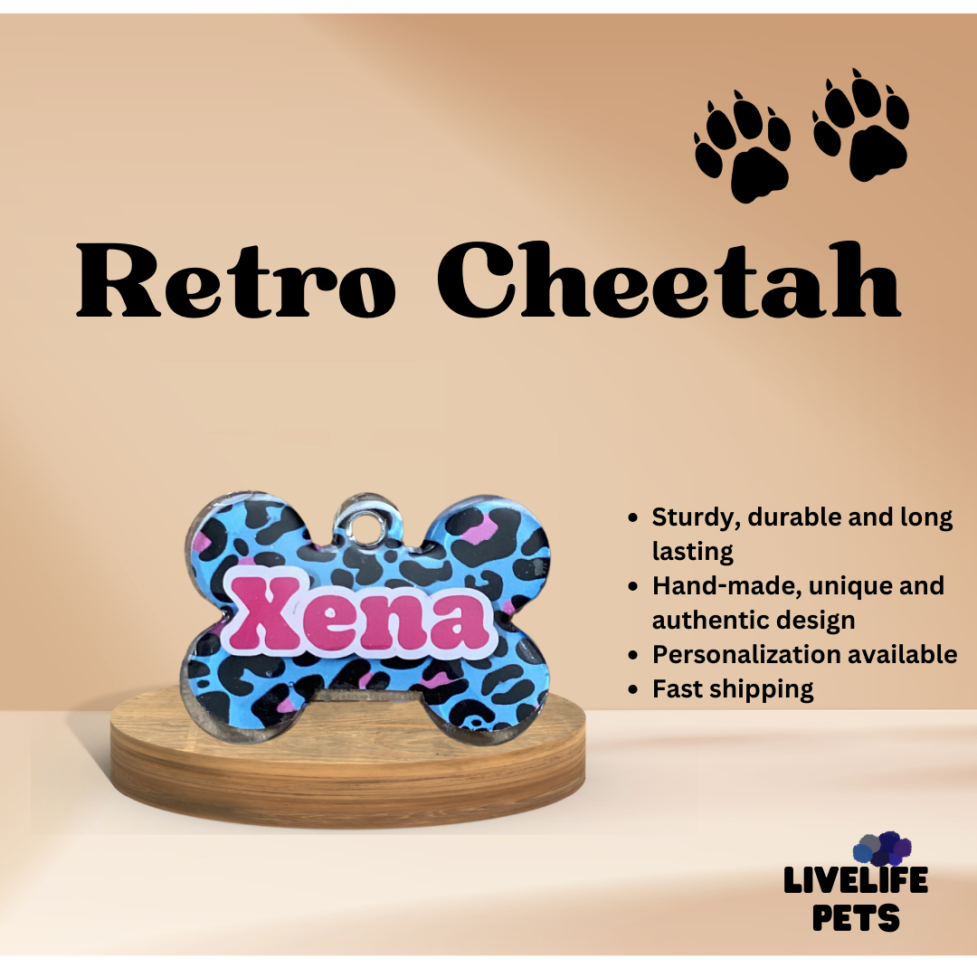 Retro Cheetah - Pet Tag