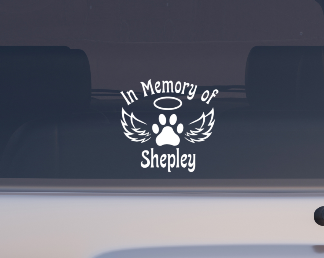 In Memory of Deceased Pet - Personalized Decal